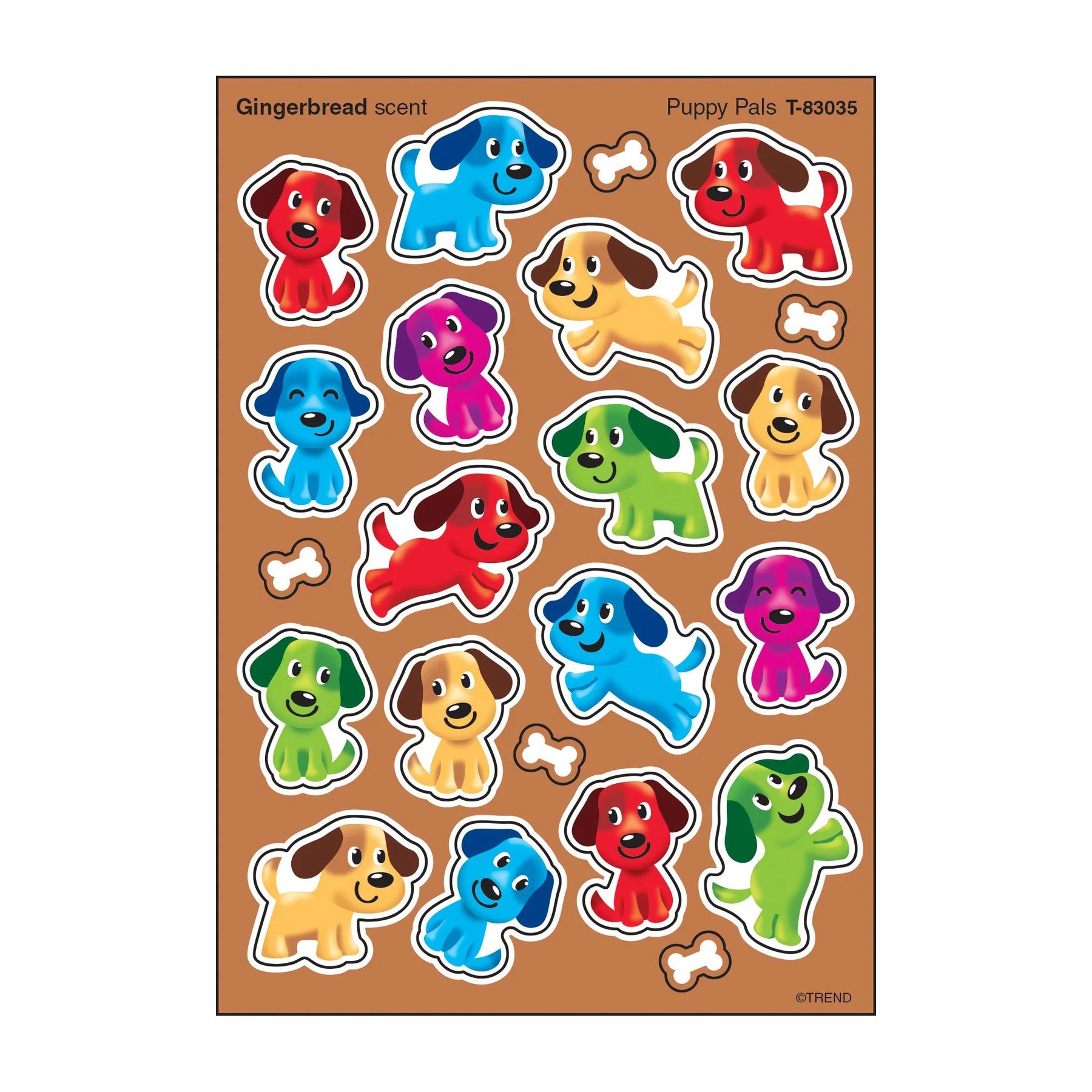 Puppy Pals, Gingerbread scent Scratch 'n Sniff Stinky Stickers® – Mixed Shapes