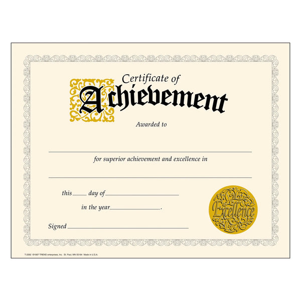 Certificate of Achievement Classic Certificates