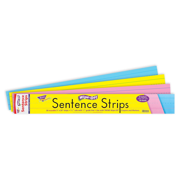 24-Inch Multicolor Wipe-Off® Sentence Strips