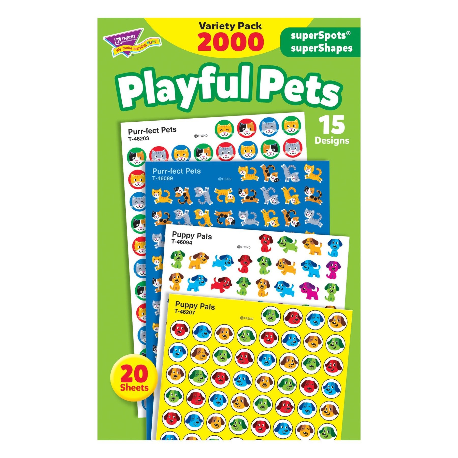 Playful Pets superSpots® & superShapes Stickers Variety Pack