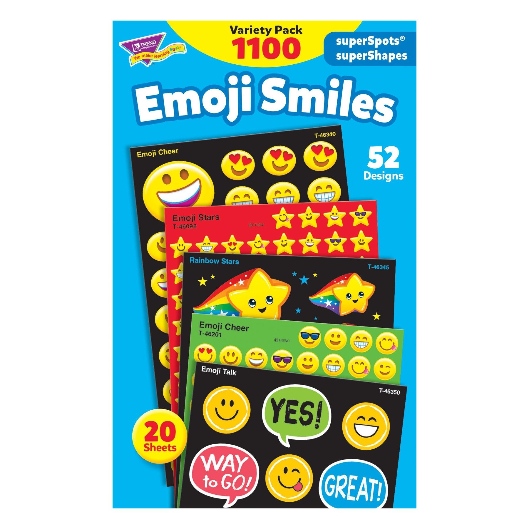 Emoji Smiles superSpots® & superShapes Stickers Variety Pack