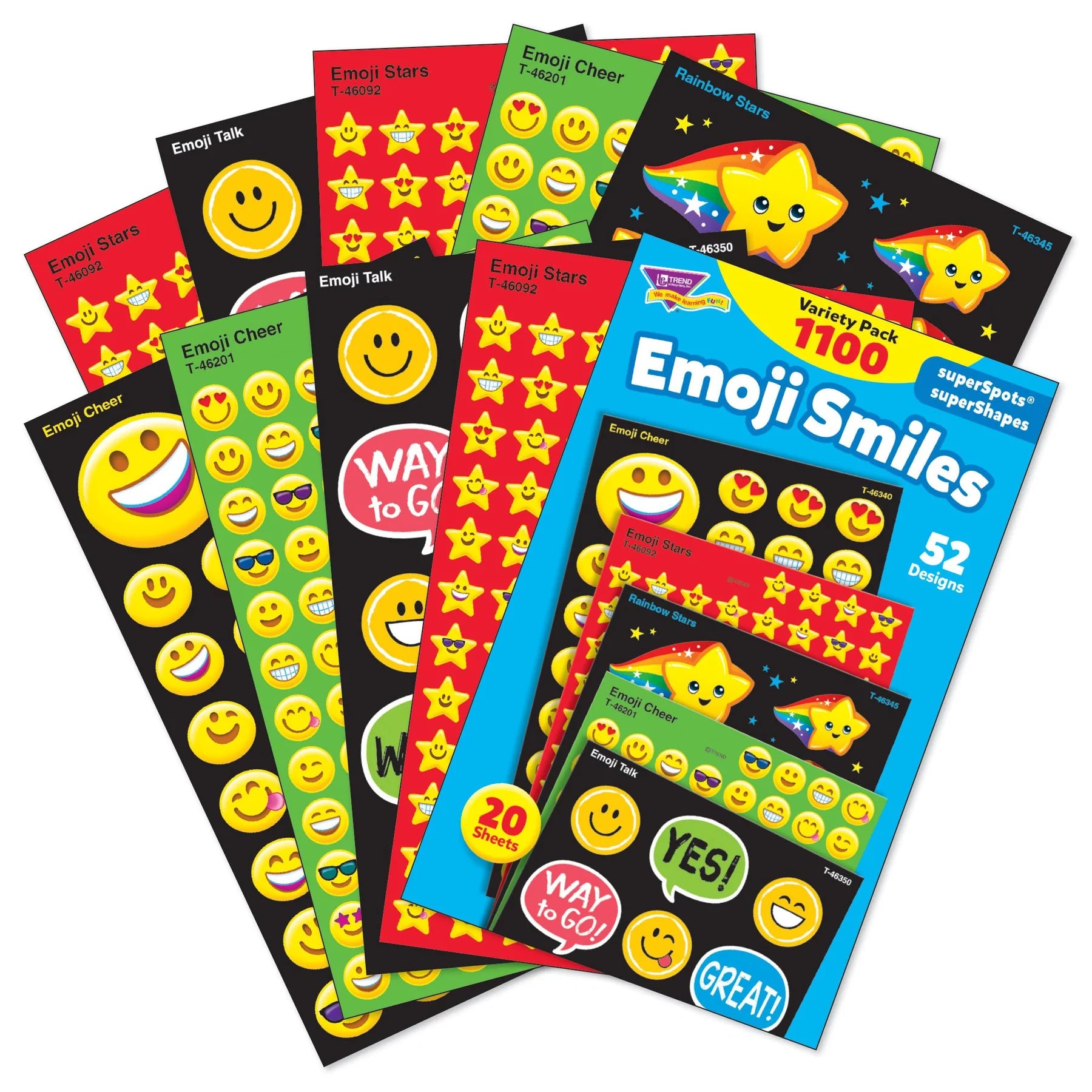 Emoji Smiles superSpots® & superShapes Stickers Variety Pack