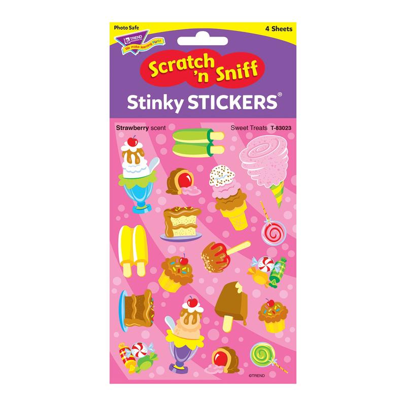 Sweet Treats, Strawberry scent Scratch 'n Sniff Stinky Stickers® – Mixed Shapes
