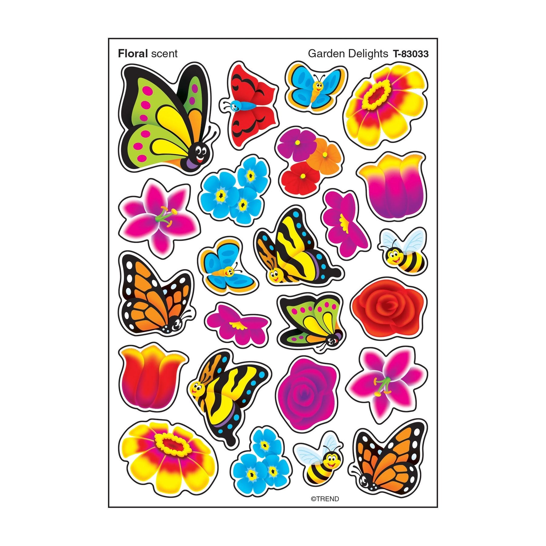 Garden Delights, Floral scent Scratch 'n Sniff Stinky Stickers® – Mixed Shapes