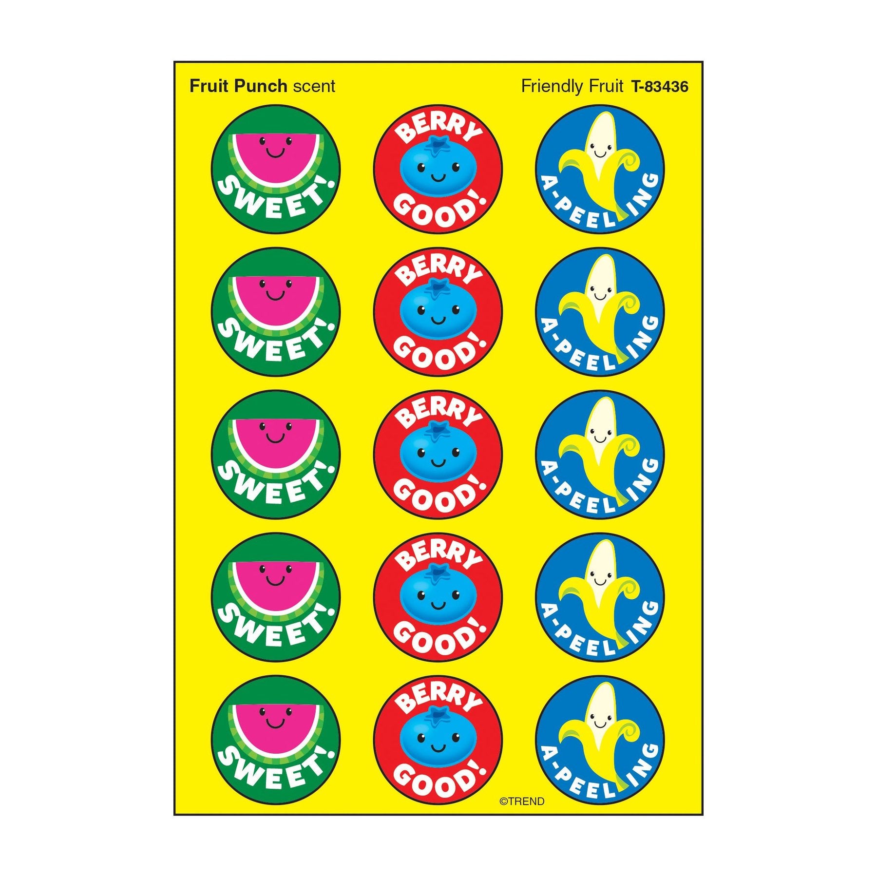Friendly Fruit, Fruit Punch scent Scratch 'n Sniff Stinky Stickers® – Large Round